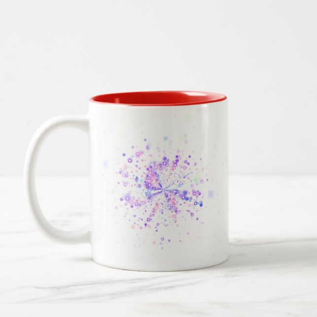 Colorful Abstract Neon Splash Zweifarbige Tasse (Links)