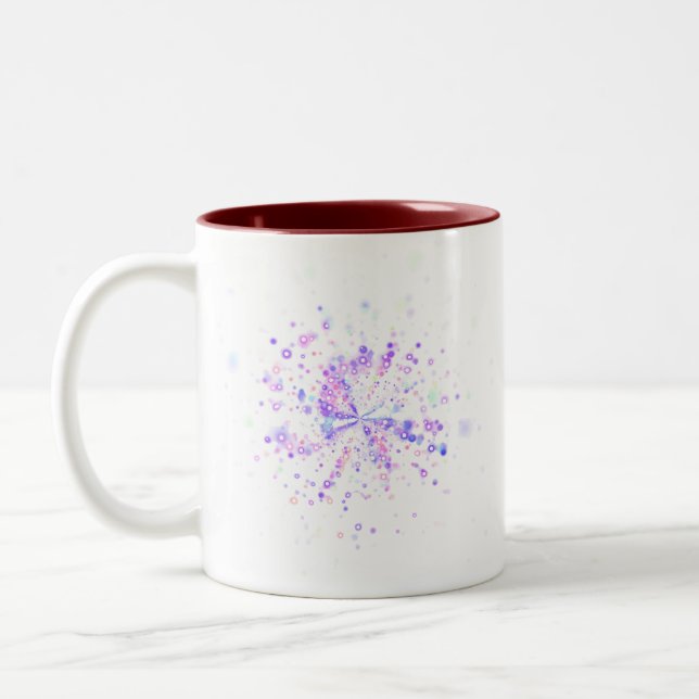 Colorful Abstract Neon Splash Zweifarbige Tasse (Links)