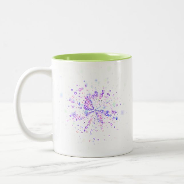 Colorful Abstract Neon Splash Zweifarbige Tasse (Links)