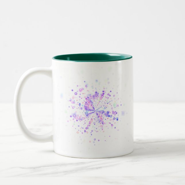 Colorful Abstract Neon Splash Zweifarbige Tasse (Links)
