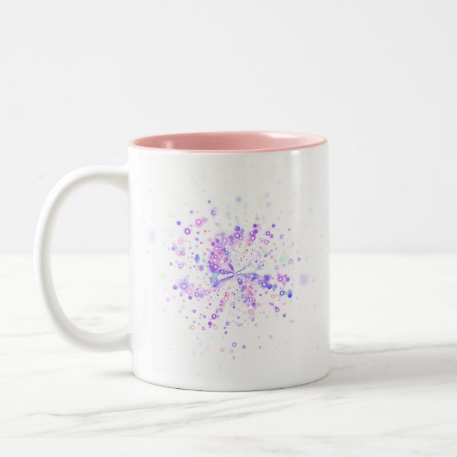 Colorful Abstract Neon Splash Zweifarbige Tasse (Links)