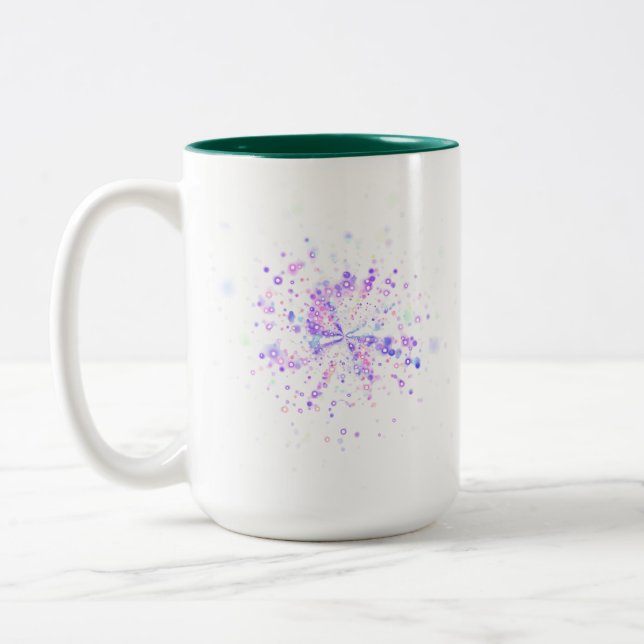 Colorful Abstract Neon Splash Zweifarbige Tasse (Links)