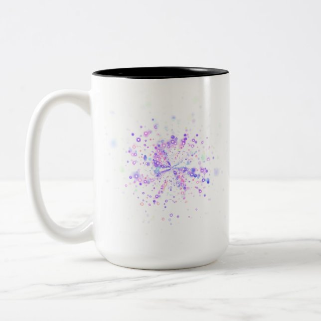 Colorful Abstract Neon Splash Zweifarbige Tasse (Links)