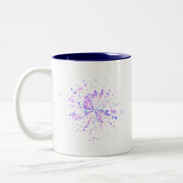 Colorful Abstract Neon Splash Zweifarbige Tasse (Links)