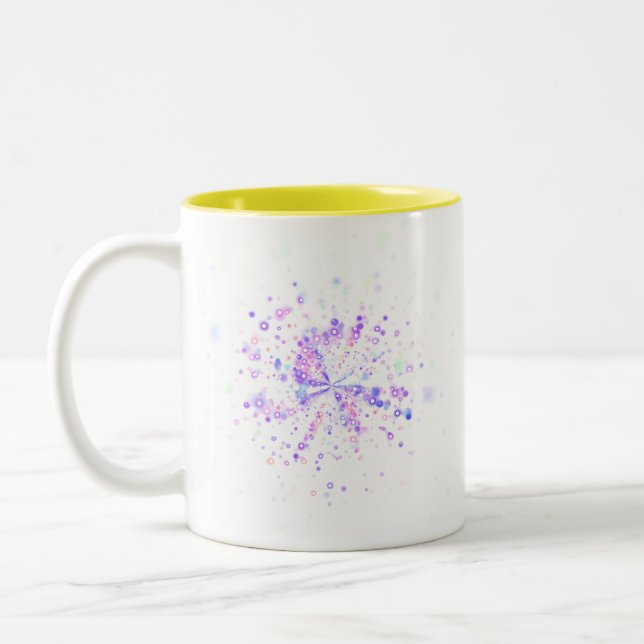 Colorful Abstract Neon Splash Zweifarbige Tasse (Links)