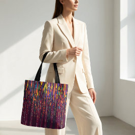 Colorful Abstract Pattern Tote Bag with Geometric 