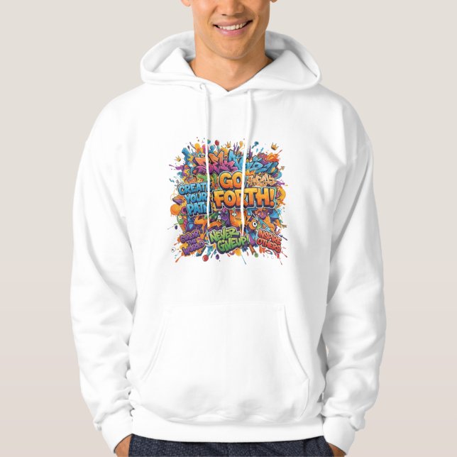 Colorful Abstract Pop Art Men's Hoodie  (Vorderseite)