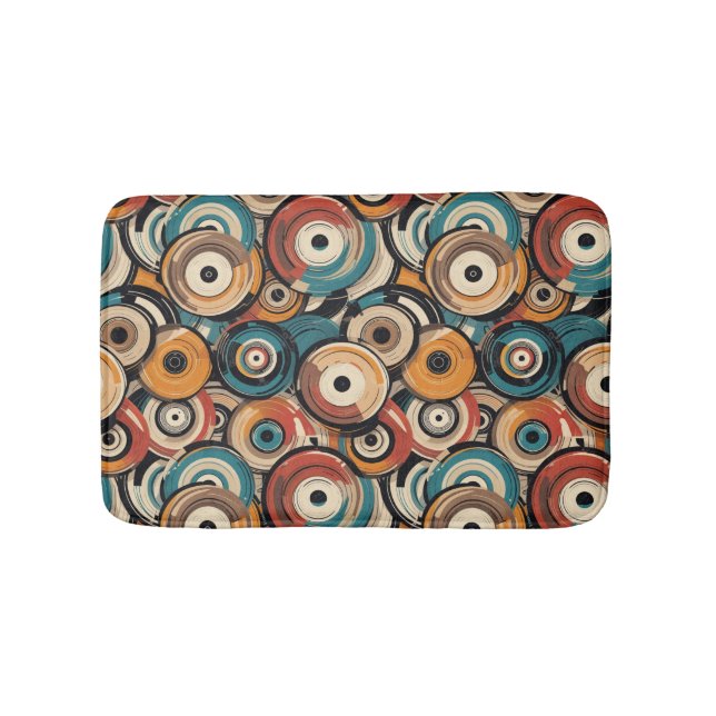 Colorful Abstract Records Bath Mat Badematte (Vorderseite)