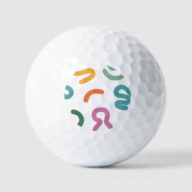 Colorful Abstract Shapes Pattern Golfball (Vorderseite)