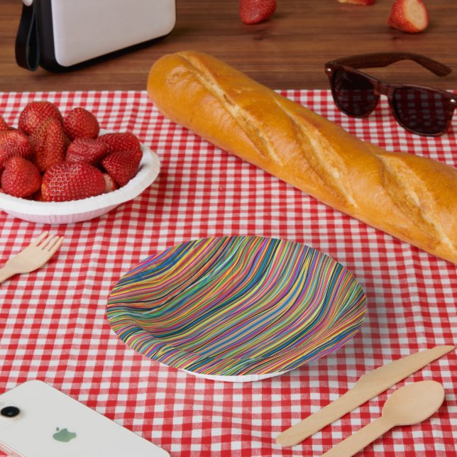 Colorful abstract stripes design pappteller (Picknick)