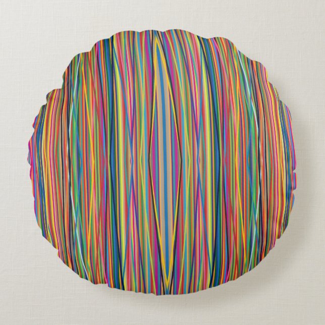 Colorful abstract stripes design rundes kissen (Vorderseite)