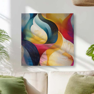 Colorful Abstract Swirl Ribbons Leinwanddruck