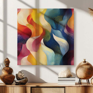 Colorful Abstract Swirly Ribbons Leinwanddruck