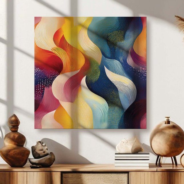 Colorful Abstract Swirly Ribbons Leinwanddruck (Von Creator hochgeladen)