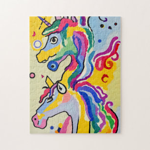 Colorful Abstract Unicorn Portrait Painting Puzzle