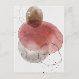 Colorful abstract watercolor circles design illust postkarte