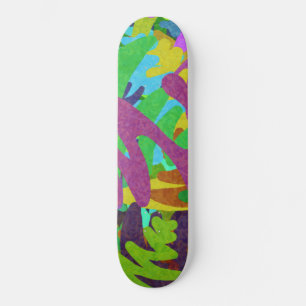 Colorful Abstract Watercolor Skateboard