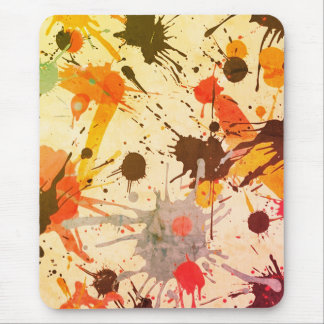 Colorful Abstract Watercolor Splatter  Mousepad