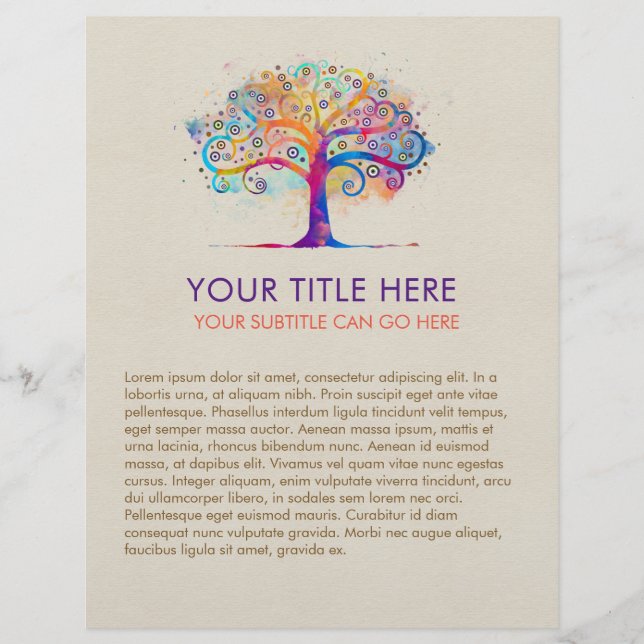 Colorful Abstract Watercolor Tree Flyer (Vorne)