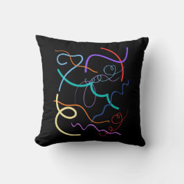 Colorful Abstract Wavy Lines Pattern Kissen