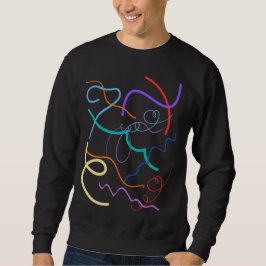 Colorful Abstract Wavy Lines Pattern Sweatshirt