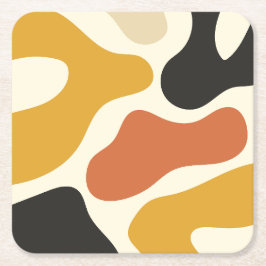 colorful Abstract yellow Black And White Rechteckiger Pappuntersetzer