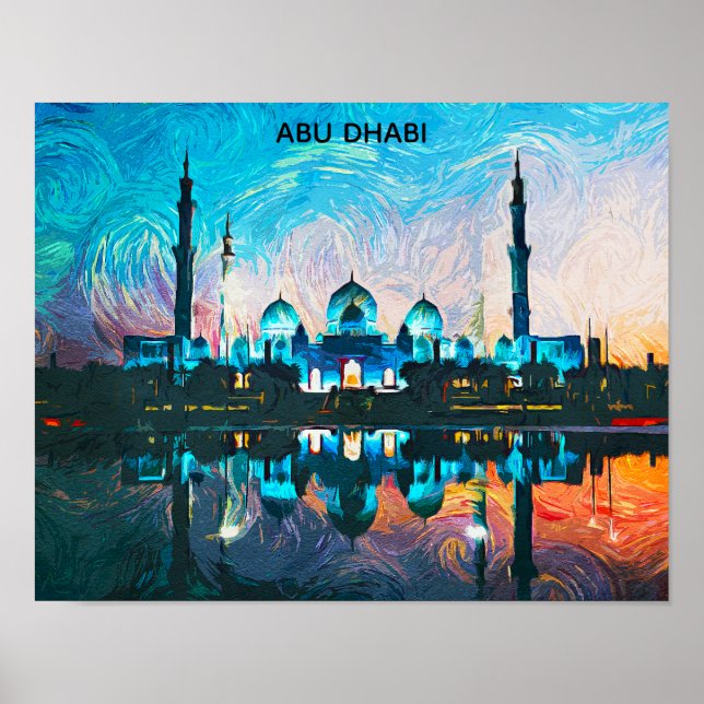 Colorful Abu Dhabi UAE Oil Paint Poster (Vorne)