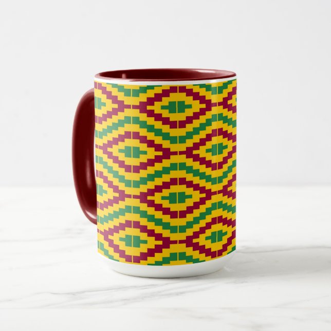 Colorful African Kente Pattern Tasse (Vorderseite Links)