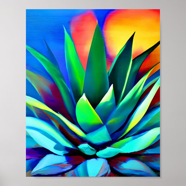 Colorful Agave Pflanze Poster (Vorne)