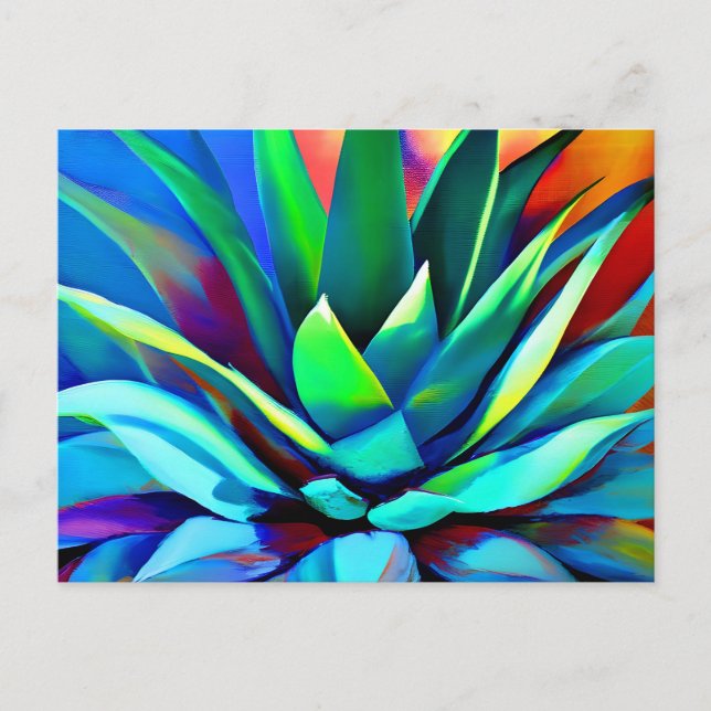 Colorful Agave Pflanze Postkarte (Vorderseite)