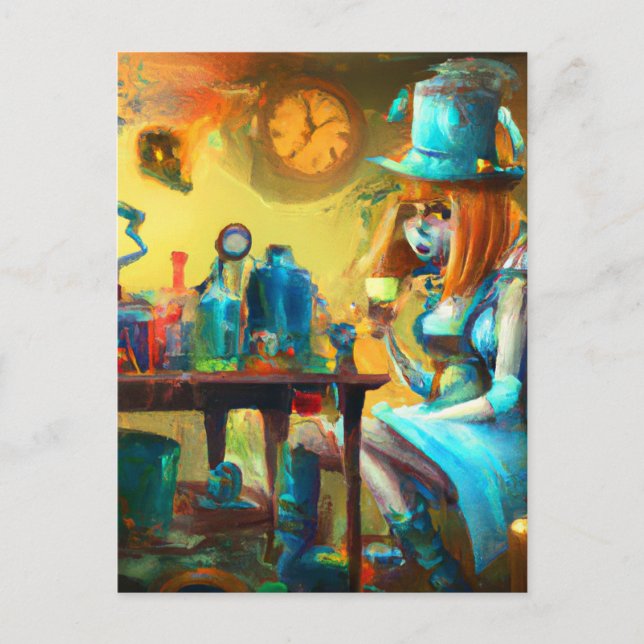 Colorful Alice in der Apotheke Postkarte (Vorderseite)