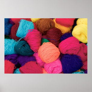 Colorful Alpaca Wool, Huaraz, Cordillera Blanca Poster