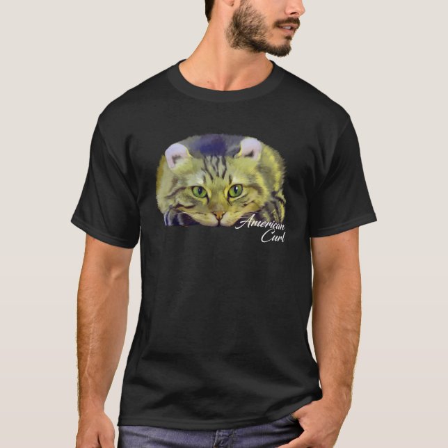 Colorful American Curl Cat  Kitties Kitten T-Shirt (Vorderseite)