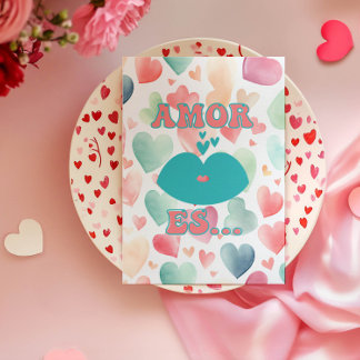 Colorful and playful Valentines Greting Card Karte