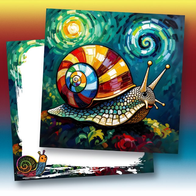 Colorful and Vibrant Impasto Snail Blank Karte (Von Creator hochgeladen)