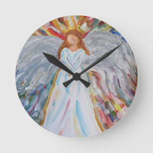 Colorful Angel Runde Wanduhr