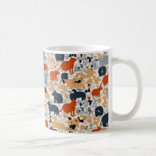 "Colorful Animal Silhouette Pattern Mug Kaffeetasse