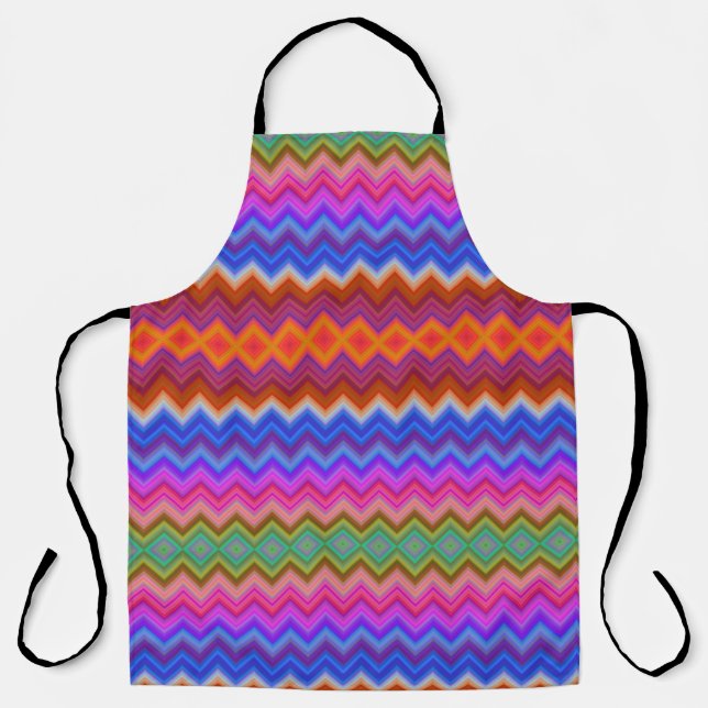Colorful apron featuring a vibrant zigzag pattern  schürze (Vorderseite)