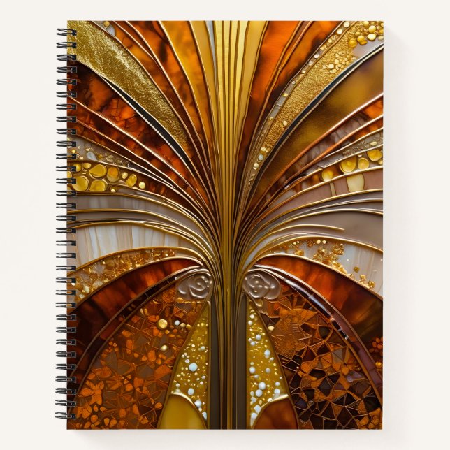 Colorful Art Deco Spiro Notebook Notizbuch (Vorderseite)