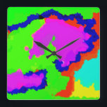 Colorful Art Multicolor Abstrakt Splash 2020 Quadratische Wanduhr<br><div class="desc">Mit farbenprächtigem,  abstraktem Hintergrund und heller Kunst,  ist dies ideal für bunten Urlaubsgeschenke und Wohngestaltung.</div>
