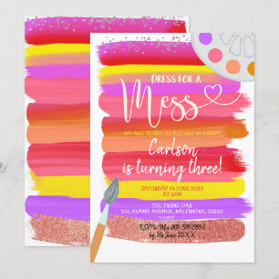 Colorful Art Party Geburtstag Einladung