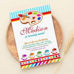 Colorful Art Party Geburtstagsparty Einladung