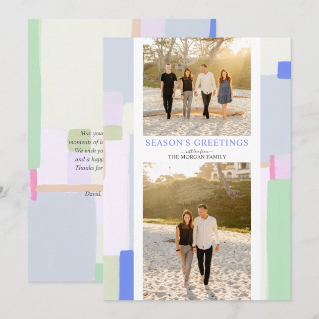 Colorful Art Weihnachten Foto Grußkarte (Vorne/Hinten)