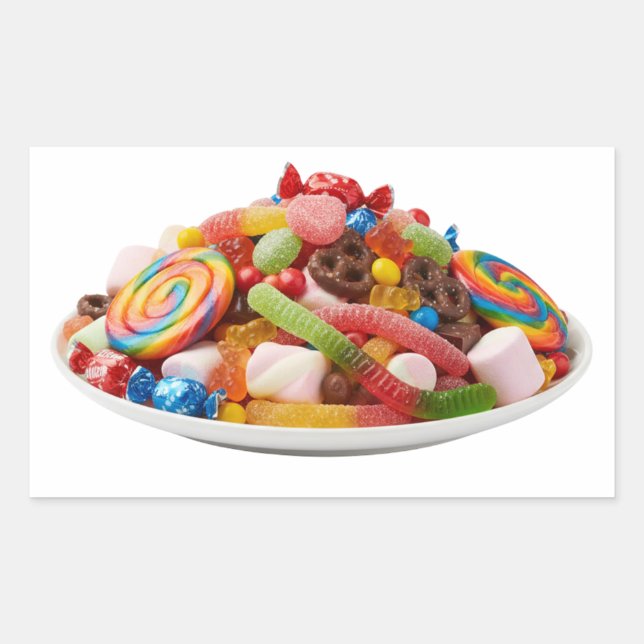 Colorful Assorted Candies on Plate Sticker (Vorderseite)