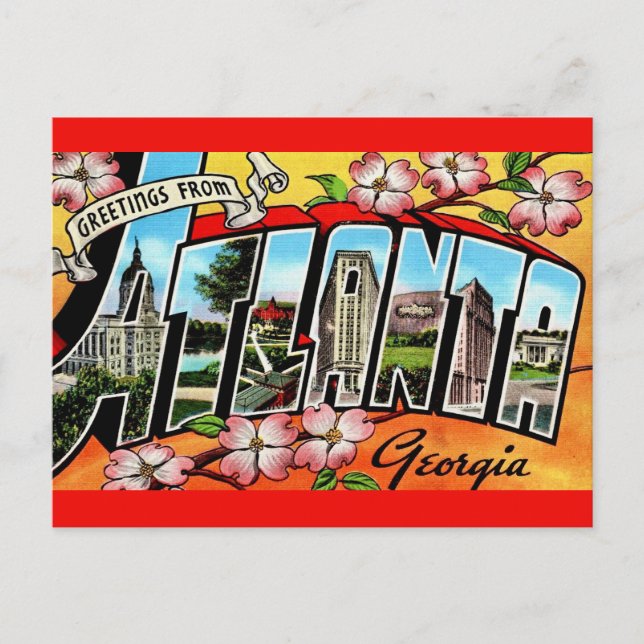Colorful Atlanta Greetings Postkarte (Vorderseite)
