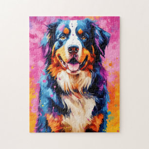 Colorful Australian Shepherd Art Puzzle