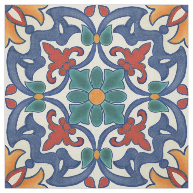 Colorful Azulejos Pattern Stoff (Muster)
