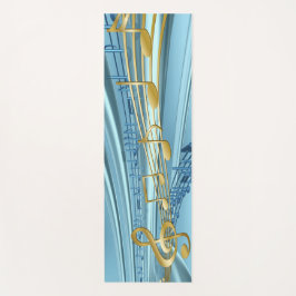 Colorful Baby blue Musical Notes Yogamatte