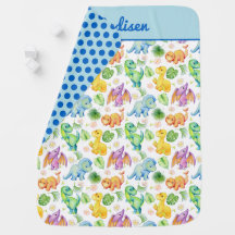 Colorful Baby Dinosaur Baby Blanket