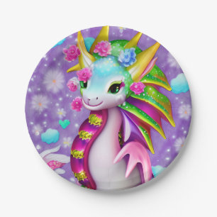 Colorful Baby Dragon Pappteller